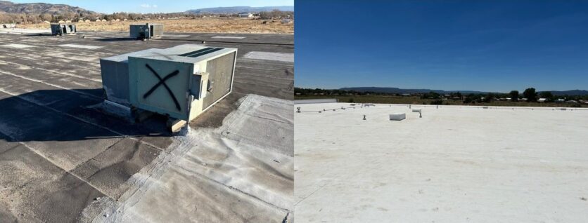 Before and After of Roof Replacement in Grants, New Mexico